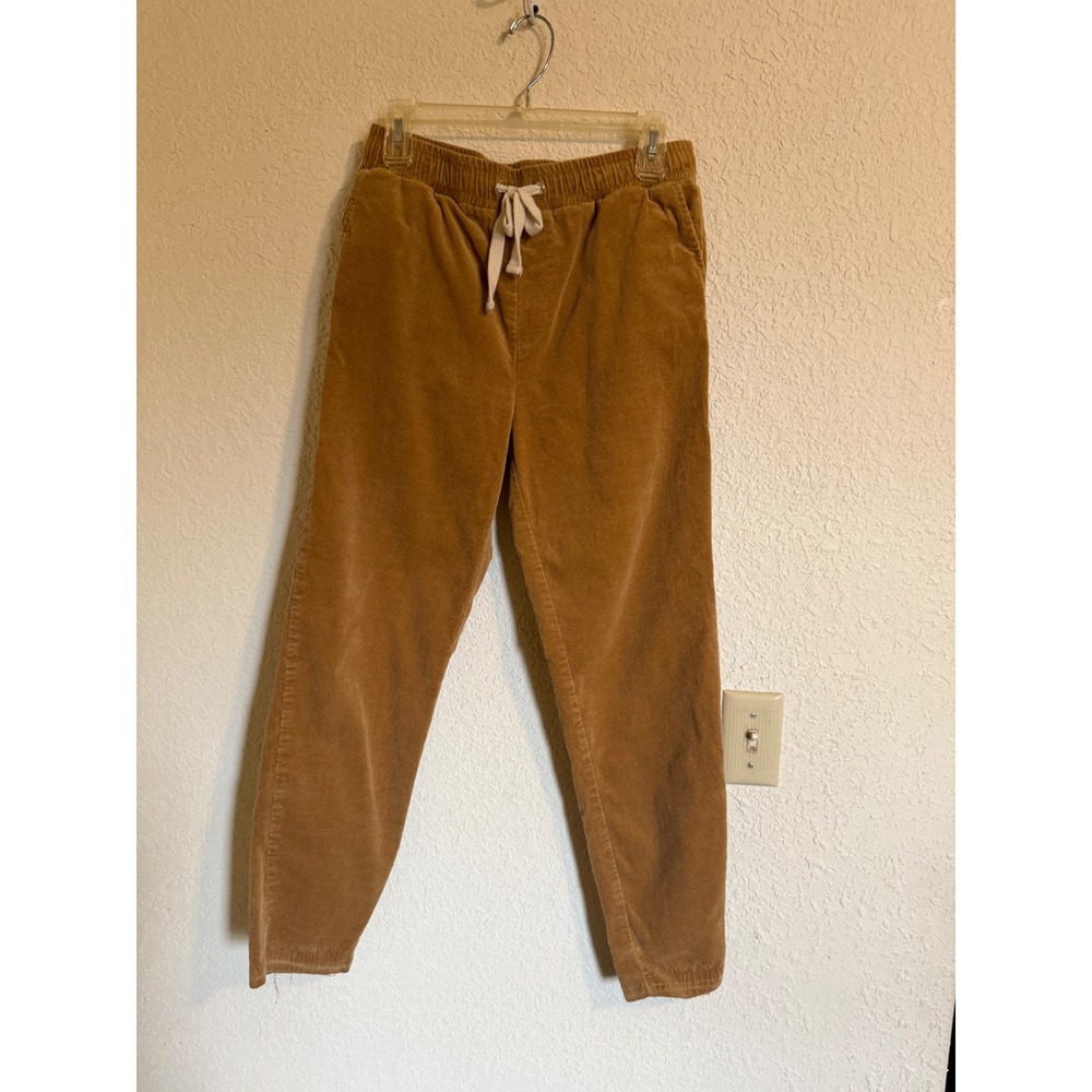 KIRA CRTV NCTY Mens Small Camel Brown Corduroy Tapered Drawstring Pants Skate